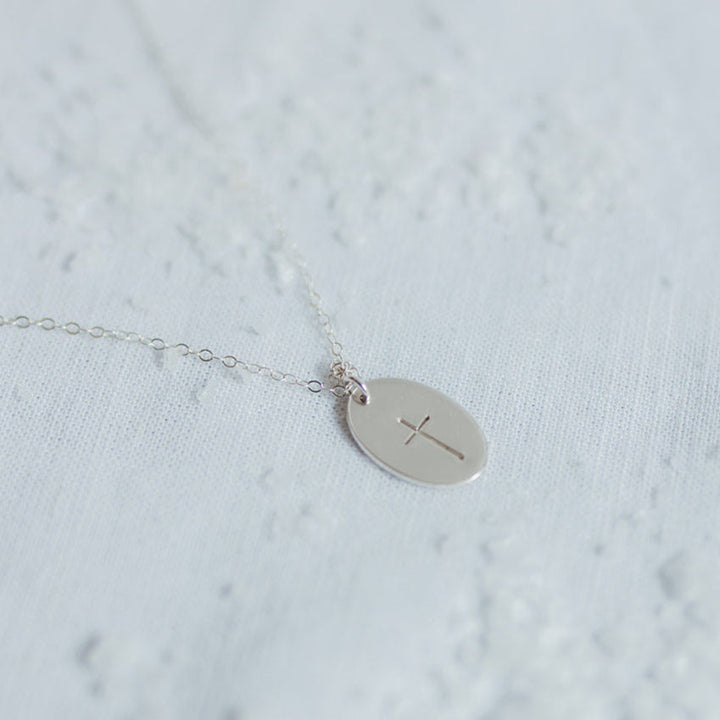 Oval Cross Necklace