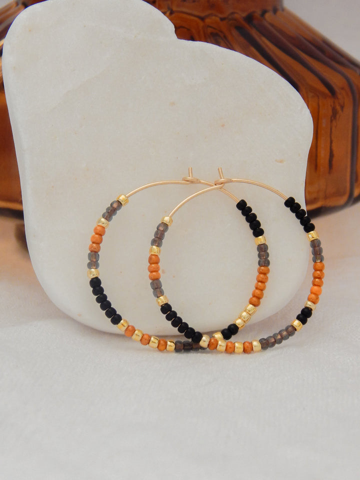 Halloween Edition - Beaded Hoop Earrings