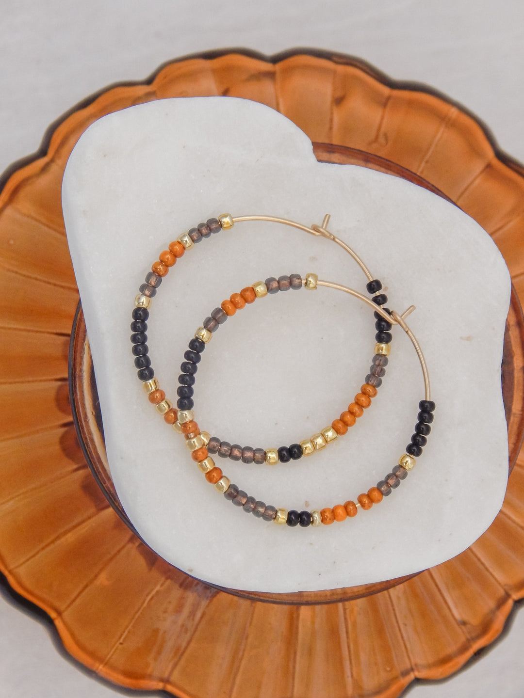 Halloween Edition - Beaded Hoop Earrings