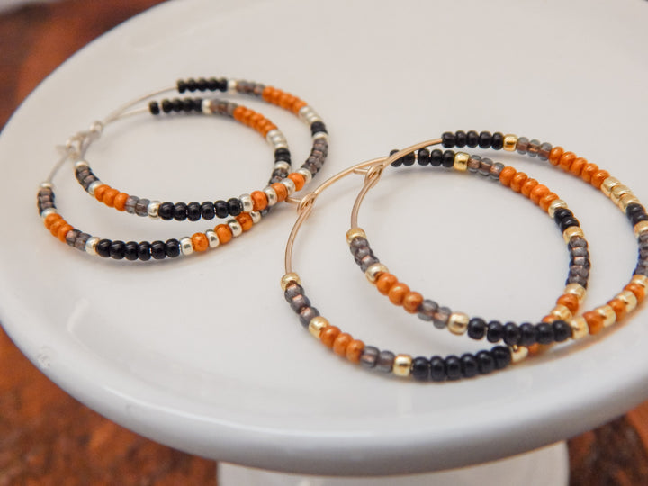 Halloween Edition - Beaded Hoop Earrings