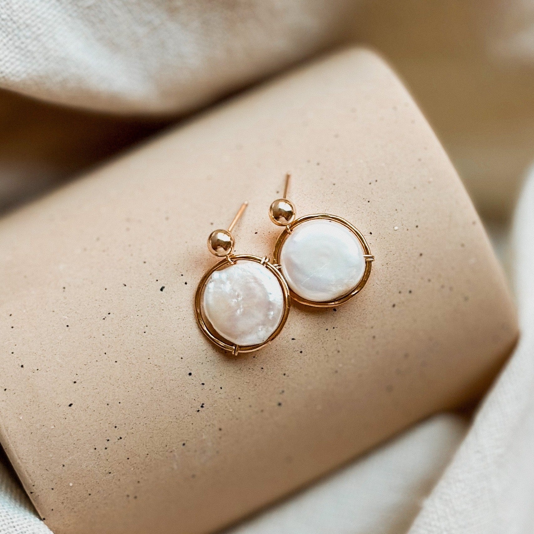 Fresh Water Pearl Halo Earrings – Barberry + Lace