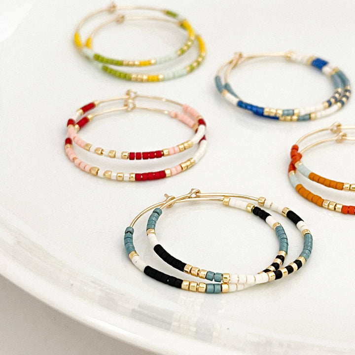 Summer Edition - Beaded Hoop Earrings