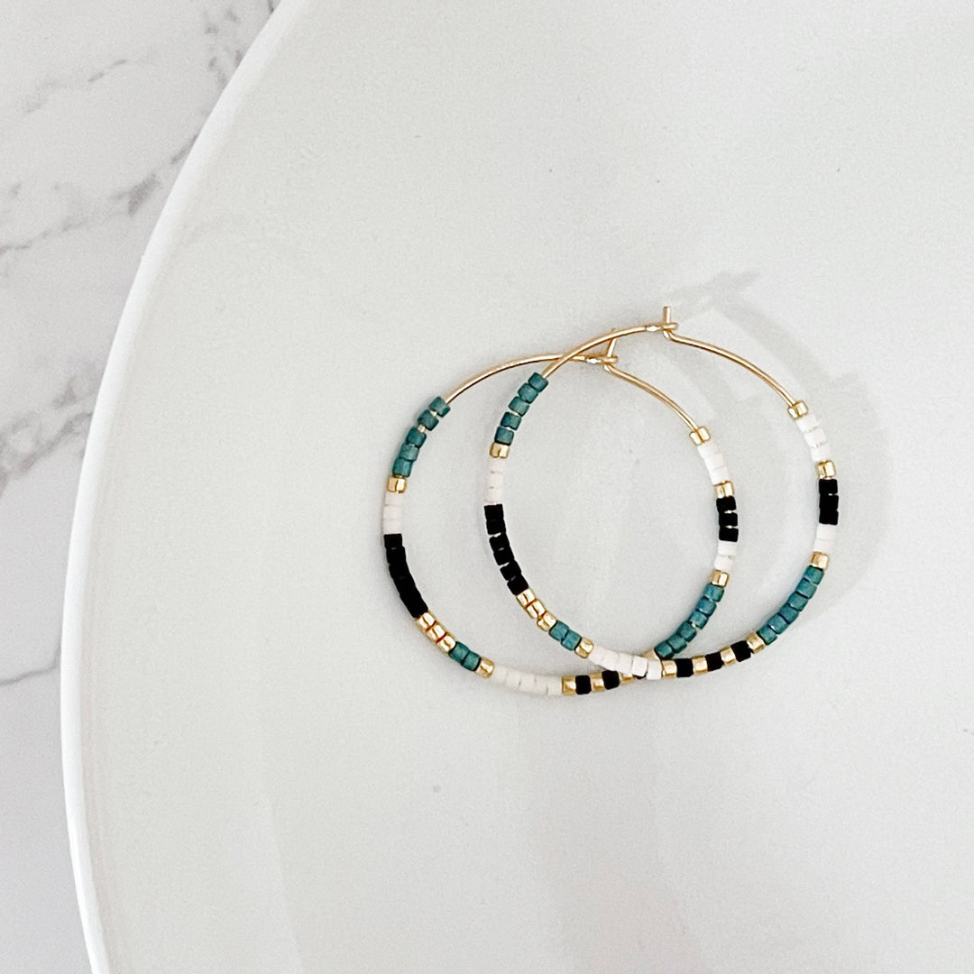 Summer Edition - Beaded Hoop Earrings